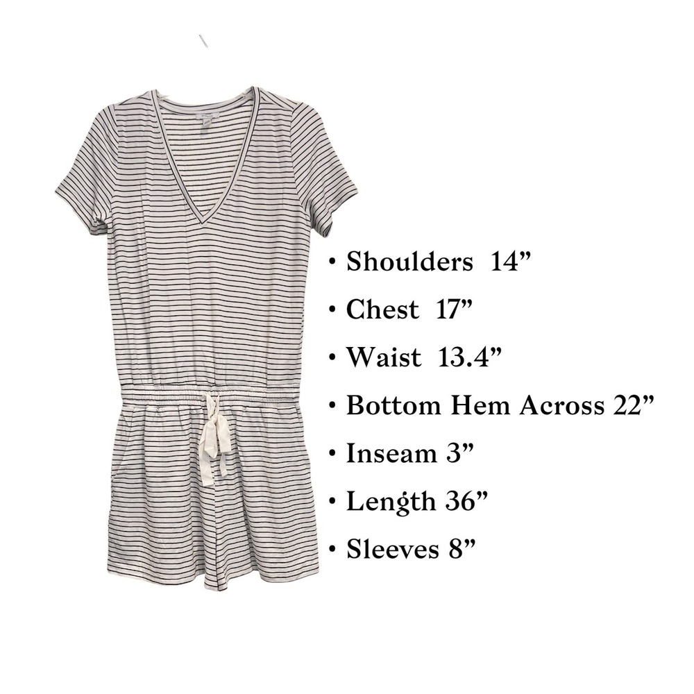 Daily Ritual NWOT Coastal Nautical Stripe Romper Viscose Small Lounge Resortwear - Picture 5 of 9